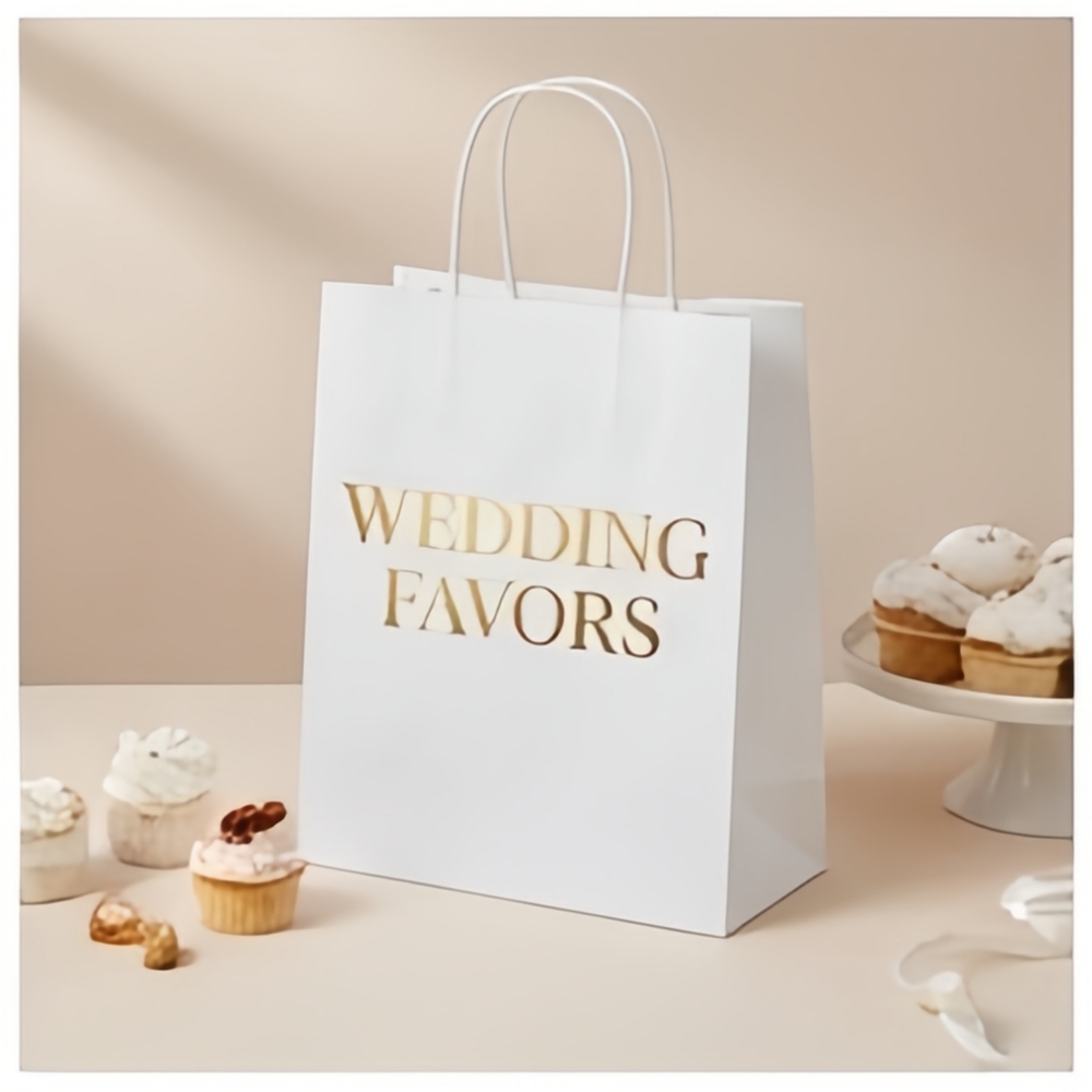 カスタマイズ可能なクラフト紙製ハンドル付きギフト包装袋、店舗 - Wedding/Event Supply Store のレビューと価格